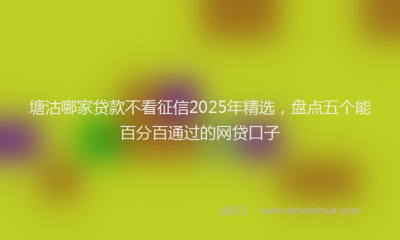 塘沽哪家贷款不看征信2025年精选，盘点五个能百分百通过的网贷口子