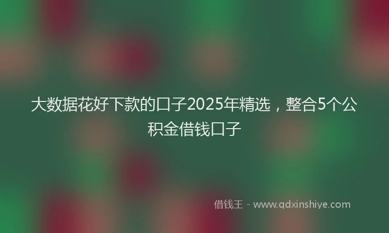 大数据花好下款的口子2025年精选，整合5个公积金借钱口子