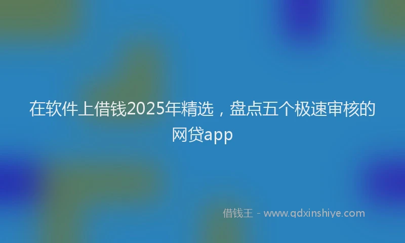 在软件上借钱2025年精选，盘点五个极速审核的网贷app