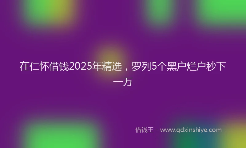 在仁怀借钱2025年精选，罗列5个黑户烂户秒下一万