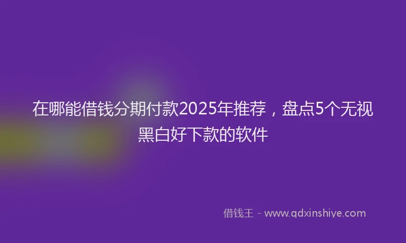 在哪能借钱分期付款2025年推荐，盘点5个无视黑白好下款的软件