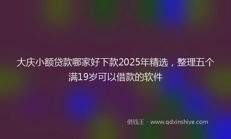 大庆小额贷款哪家好下款2025年精选，整理五个满19岁可以借款的软件