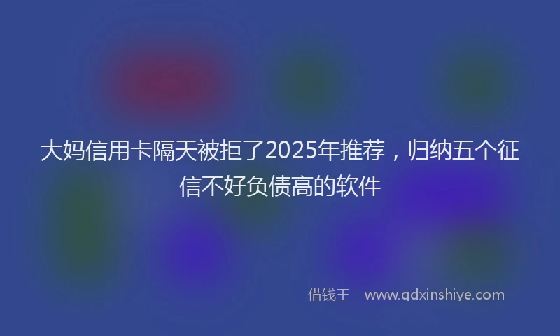 大妈信用卡隔天被拒了2025年推荐，归纳五个征信不好负债高的软件