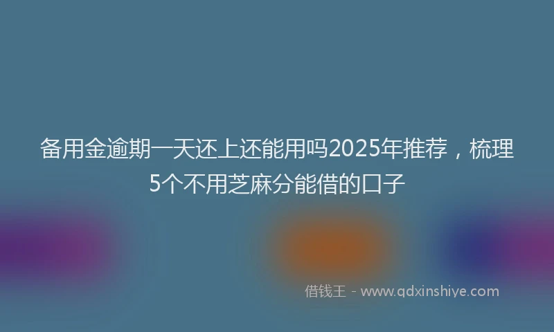 备用金逾期一天还上还能用吗2025年推荐,梳理5个不用芝麻分能借的口子