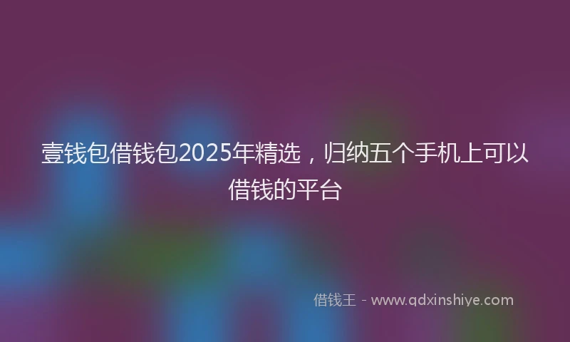 壹钱包借钱包2025年精选，归纳五个手机上可以借钱的平台