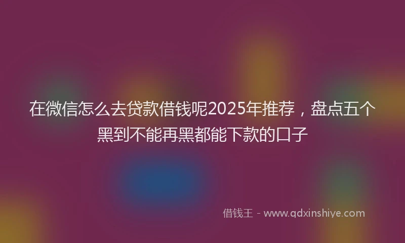在微信怎么去贷款借钱呢2025年推荐,盘点五个黑到不能再黑都能下款的口子