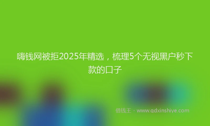 嗨钱网被拒2025年精选，梳理5个无视黑户秒下款的口子