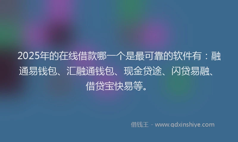 2025年的在线借款哪一个是最可靠的软件有：融通易钱包、汇融通钱包、现金贷途、闪贷易融、借贷宝快易等。
