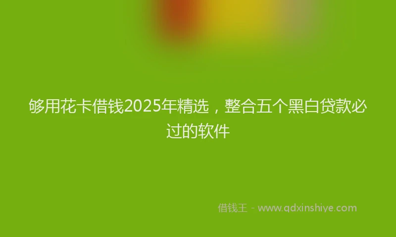 够用花卡借钱2025年精选，整合五个黑白贷款必过的软件