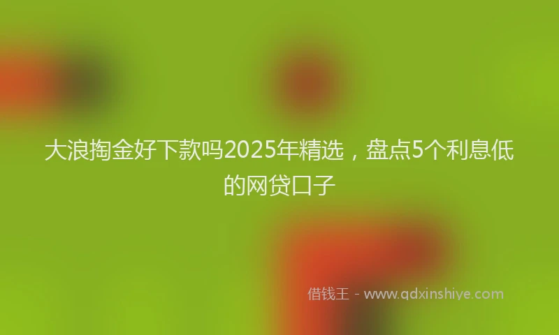 大浪掏金好下款吗2025年精选，盘点5个利息低的网贷口子