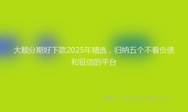 大额分期好下款2025年精选，归纳五个不看负债和征信的平台