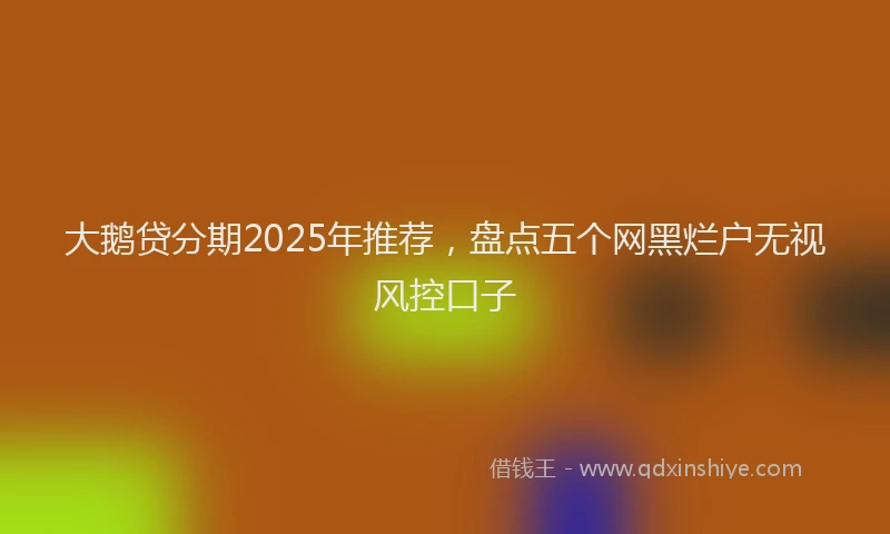 大鹅贷分期2025年推荐，盘点五个网黑烂户无视风控口子