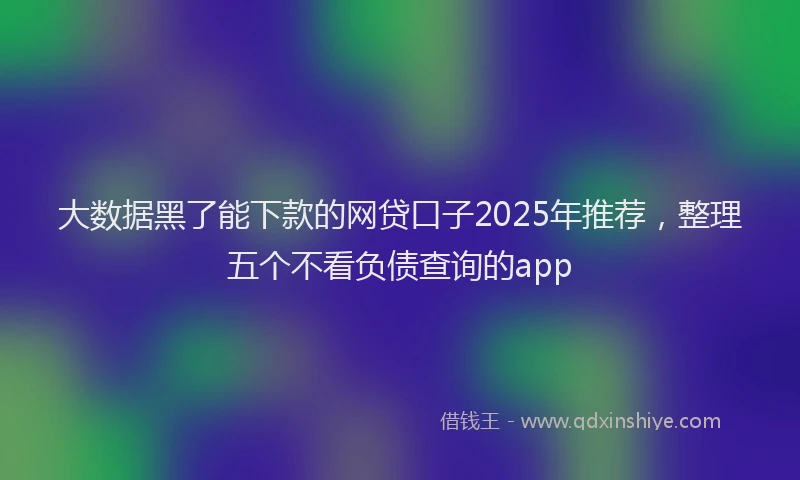 大数据黑了能下款的网贷口子2025年推荐，整理五个不看负债查询的app