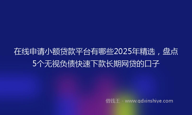 在线申请小额贷款平台有哪些2025年精选，盘点5个无视负债快速下款长期网贷的口子