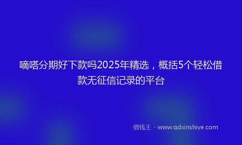 嘀嗒分期好下款吗2025年精选，概括5个轻松借款无征信记录的平台