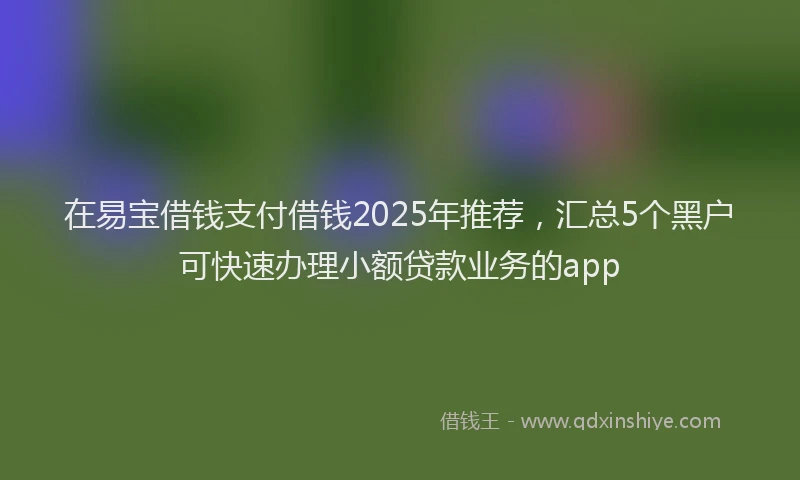 在易宝借钱支付借钱2025年推荐，汇总5个黑户可快速办理小额贷款业务的app