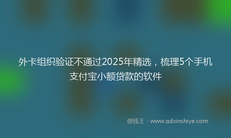 外卡组织验证不通过2025年精选，梳理5个手机支付宝小额贷款的软件