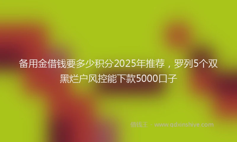 备用金借钱要多少积分2025年推荐，罗列5个双黑烂户风控能下款5000口子