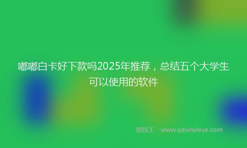 嘟嘟白卡好下款吗2025年推荐，总结五个大学生可以使用的软件