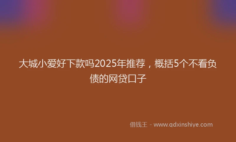 大城小爱好下款吗2025年推荐，概括5个不看负债的网贷口子