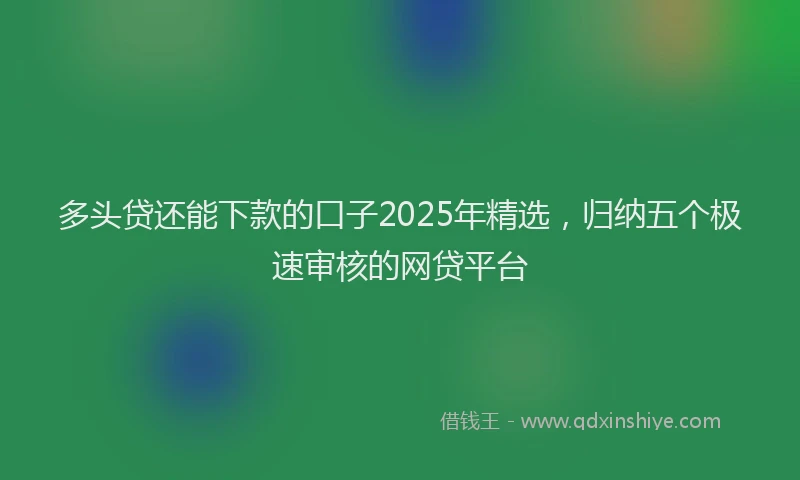 多头贷还能下款的口子2025年精选，归纳五个极速审核的网贷平台