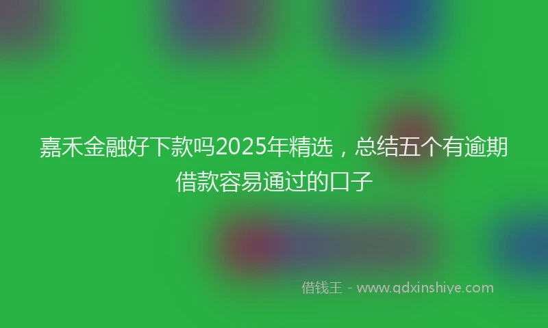 嘉禾金融好下款吗2025年精选，总结五个有逾期借款容易通过的口子