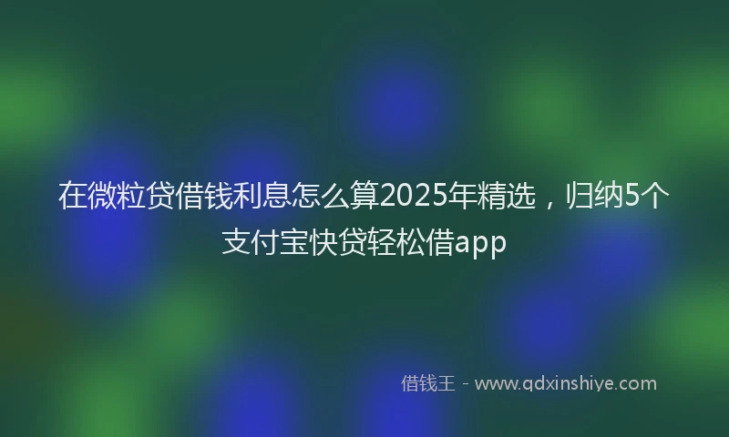 在微粒贷借钱利息怎么算2025年精选，归纳5个支付宝快贷轻松借app