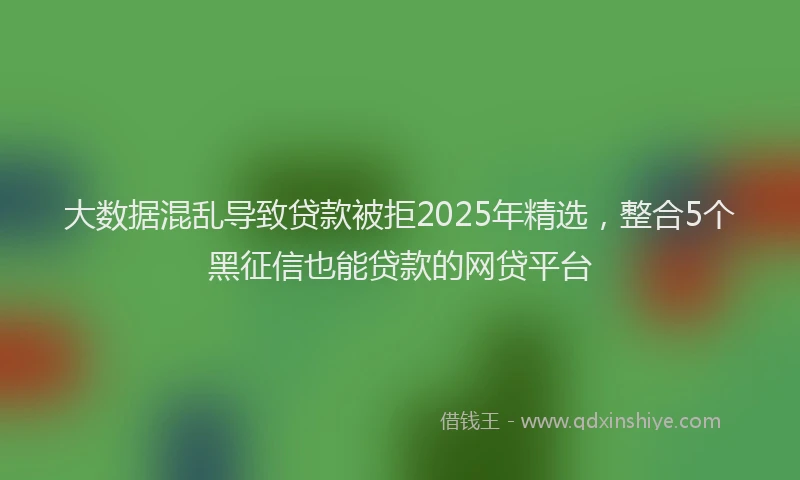 大数据混乱导致贷款被拒2025年精选，整合5个黑征信也能贷款的网贷平台
