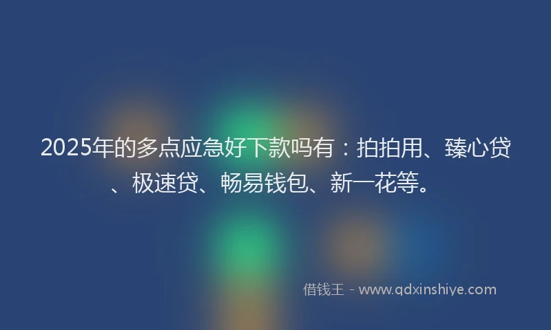 2025年的多点应急好下款吗有：拍拍用、臻心贷、极速贷、畅易钱包、新一花等。