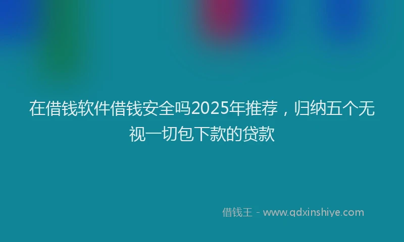 在借钱软件借钱安全吗2025年推荐，归纳五个无视一切包下款的贷款
