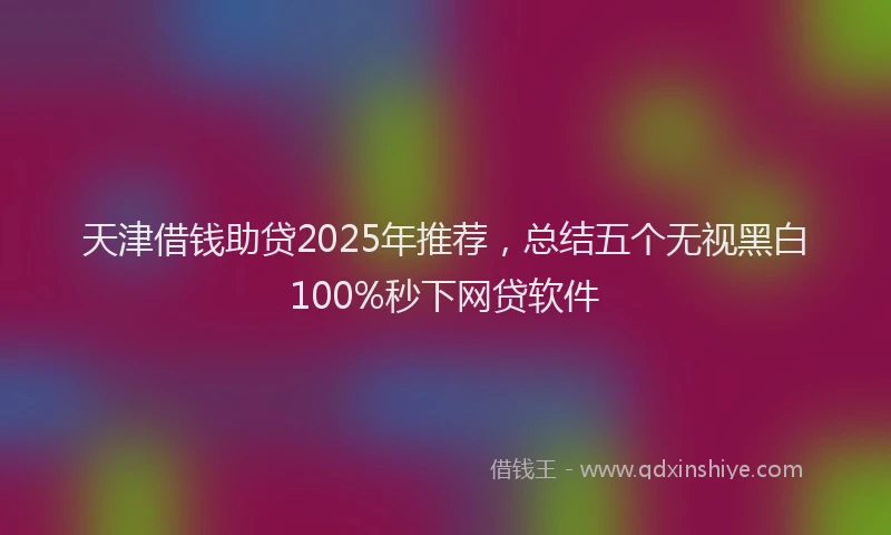 天津借钱助贷2025年推荐，总结五个无视黑白100%秒下网贷软件
