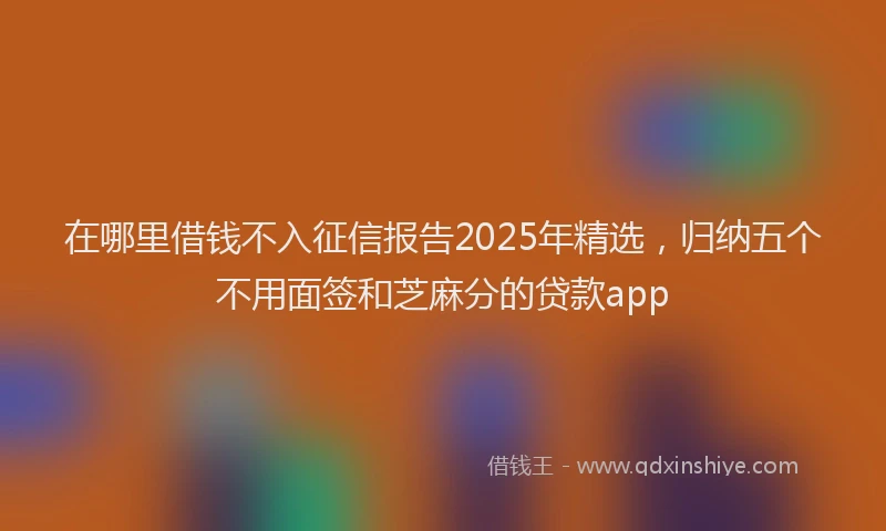 在哪里借钱不入征信报告2025年精选，归纳五个不用面签和芝麻分的贷款app