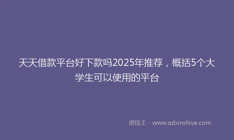 天天借款平台好下款吗2025年推荐，概括5个大学生可以使用的平台