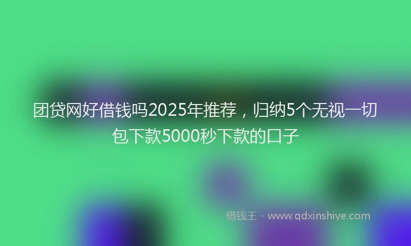 团贷网好借钱吗2025年推荐，归纳5个无视一切包下款5000秒下款的口子