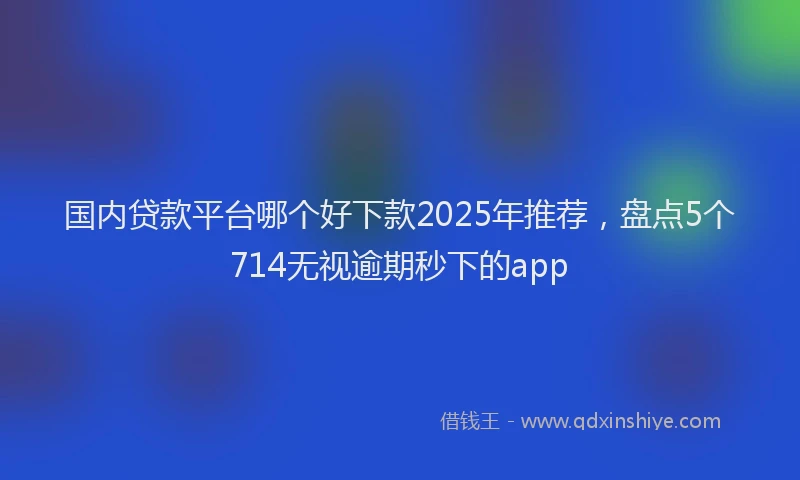 国内贷款平台哪个好下款2025年推荐，盘点5个714无视逾期秒下的app