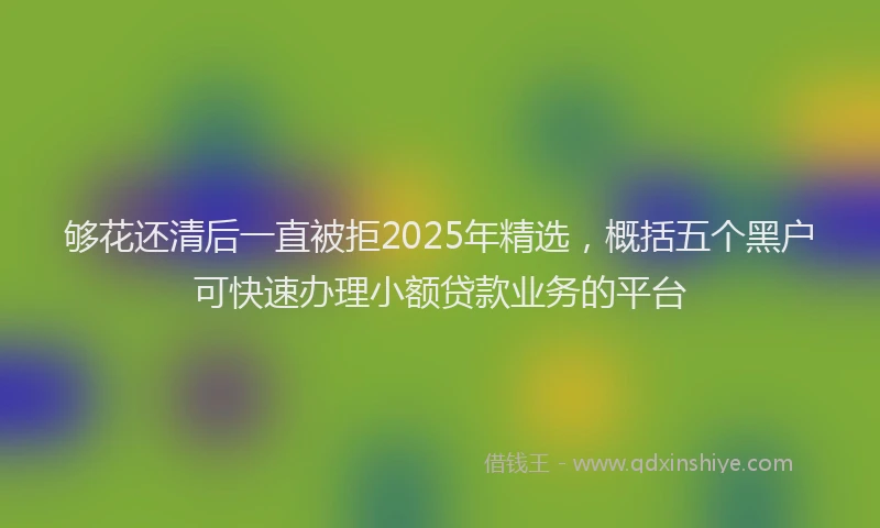 够花还清后一直被拒2025年精选，概括五个黑户可快速办理小额贷款业务的平台