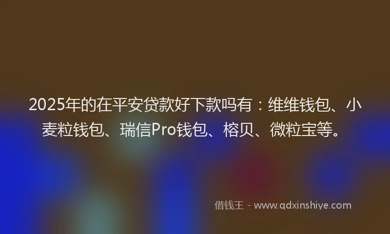 2025年的在平安贷款好下款吗有：维维钱包、小麦粒钱包、瑞信Pro钱包、榕贝、微粒宝等。