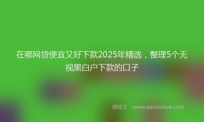 在哪网贷便宜又好下款2025年精选，整理5个无视黑白户下款的口子