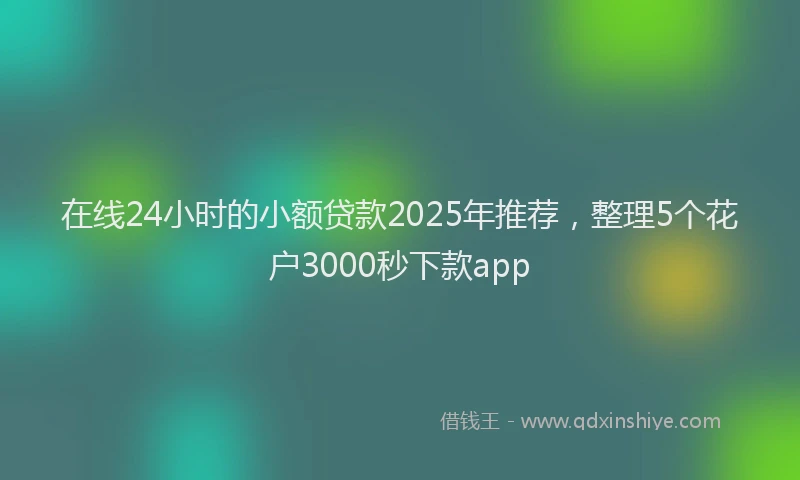 在线24小时的小额贷款2025年推荐，整理5个花户3000秒下款app