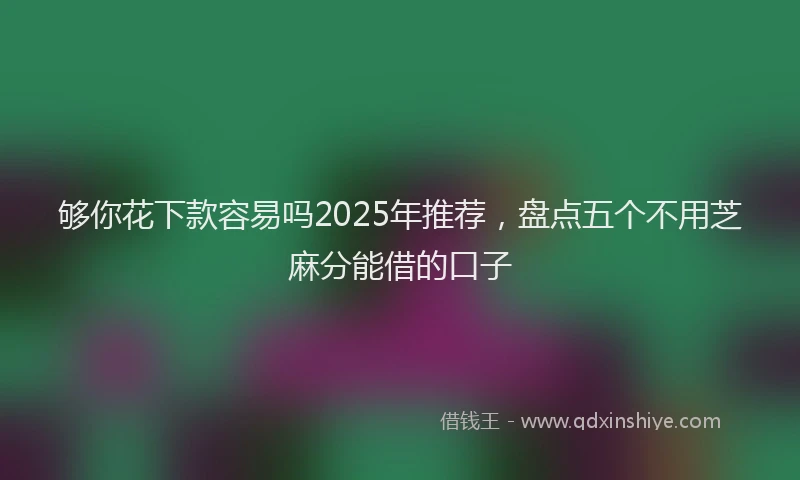 够你花下款容易吗2025年推荐，盘点五个不用芝麻分能借的口子