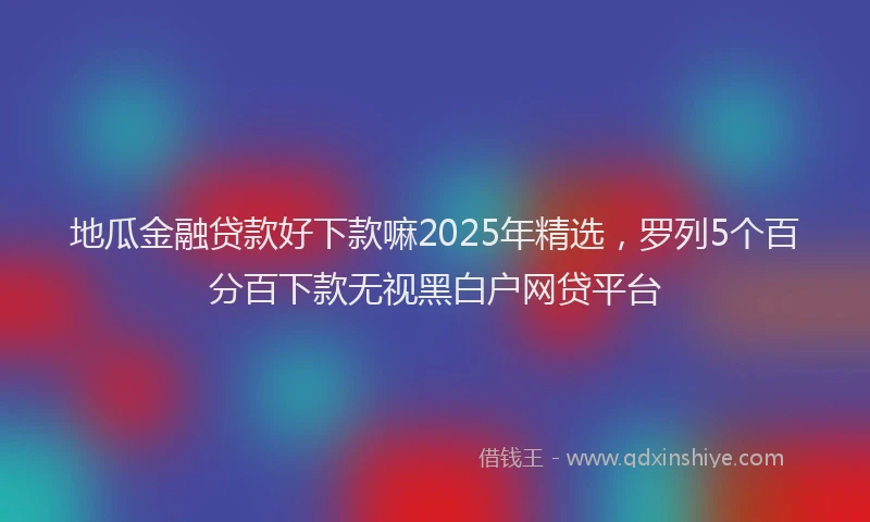 地瓜金融贷款好下款嘛2025年精选，罗列5个百分百下款无视黑白户网贷平台