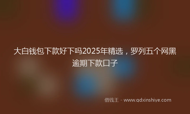 大白钱包下款好下吗2025年精选，罗列五个网黑逾期下款口子