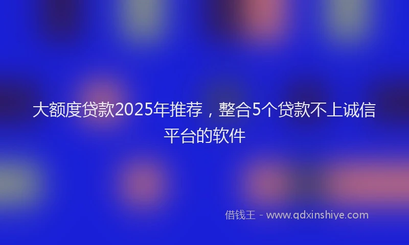 大额度贷款2025年推荐，整合5个贷款不上诚信平台的软件