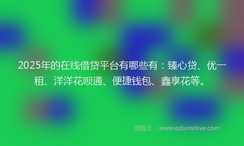 2025年的在线借贷平台有哪些有：臻心贷、优一租、洋洋花呗通、便捷钱包、鑫享花等。