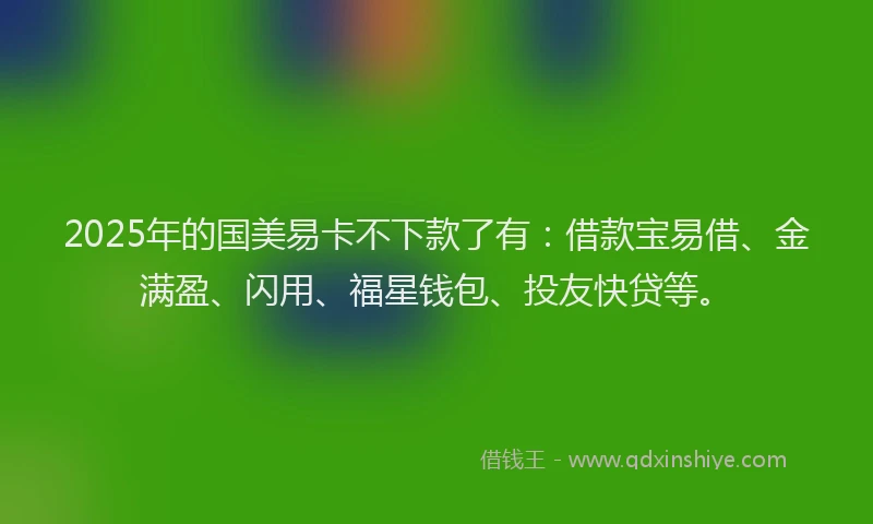 2025年的国美易卡不下款了有：借款宝易借、金满盈、闪用、福星钱包、投友快贷等。