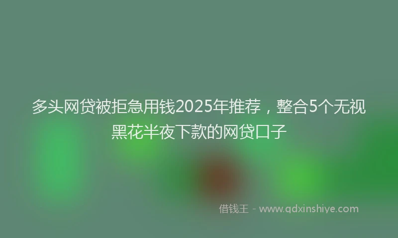 多头网贷被拒急用钱2025年推荐，整合5个无视黑花半夜下款的网贷口子