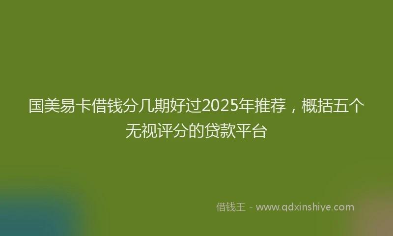 国美易卡借钱分几期好过2025年推荐，概括五个无视评分的贷款平台