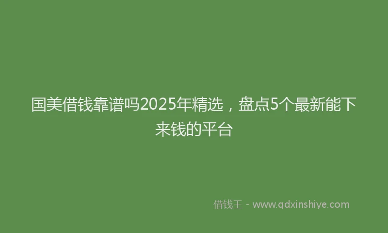 国美借钱靠谱吗2025年精选，盘点5个最新能下来钱的平台