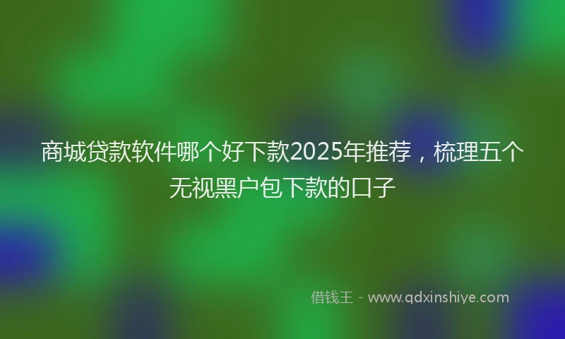 商城贷款软件哪个好下款2025年推荐，梳理五个无视黑户包下款的口子