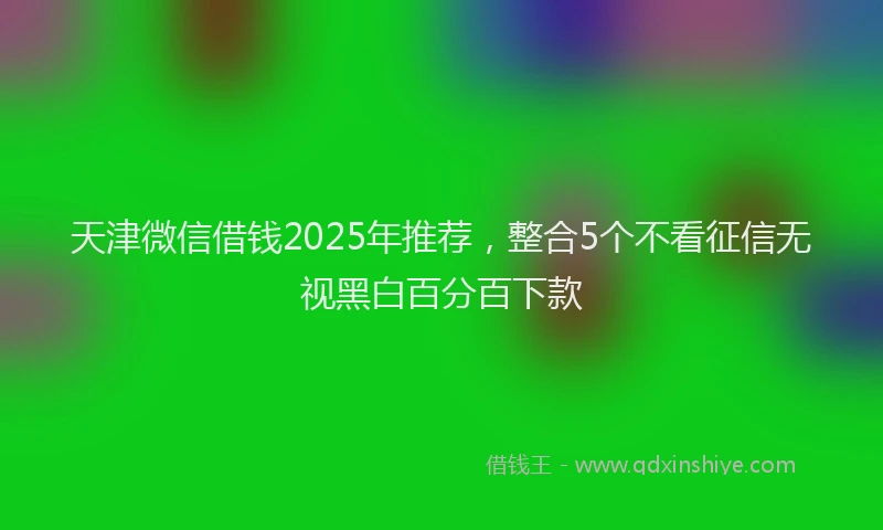 天津微信借钱2025年推荐，整合5个不看征信无视黑白百分百下款